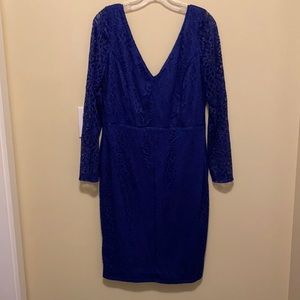 Blue lace dress with sleeves
